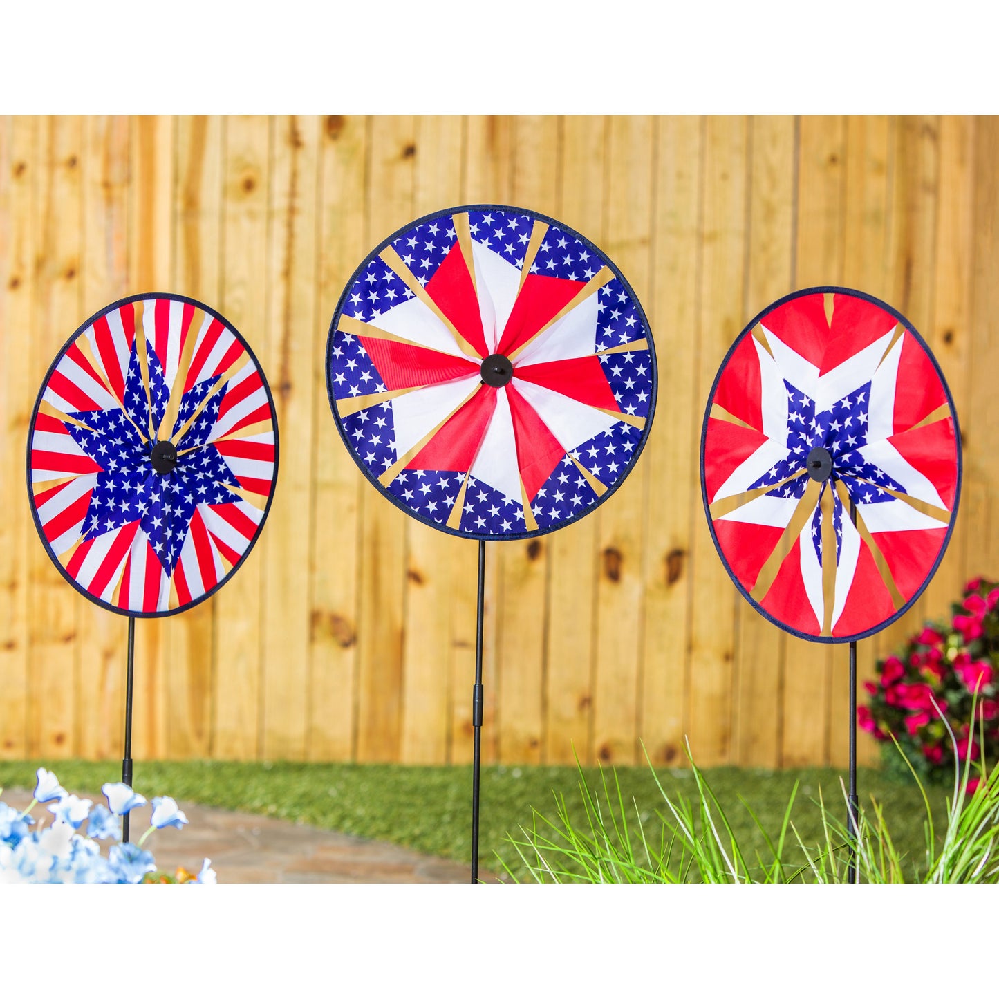 Star Patriotic Pinwheel Spinner; 15.7"ODx40"T
