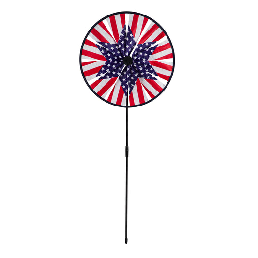 Star Patriotic Pinwheel Spinner; 15.7"ODx40"T