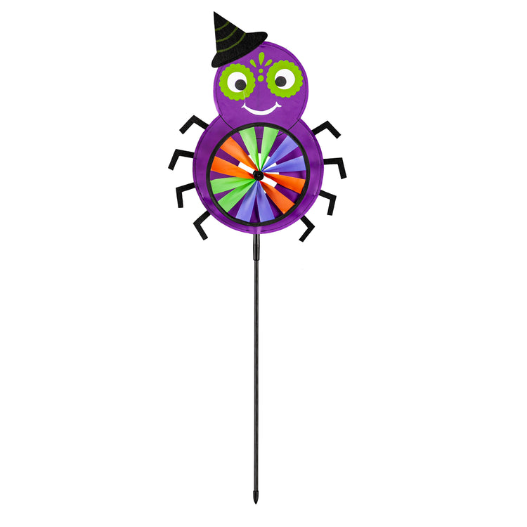 13"W x 33.5"T Halloween Spider Pinwheel Spinner
