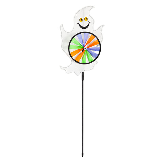 13"W x 33.5"T Friendly Halloween Ghost Pinwheel Spinner