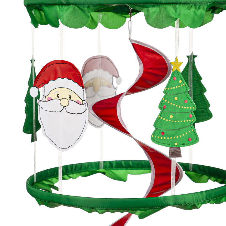 Santa & Tree Spinner Windsock; 66"Lx13.5" Wx13.5"D