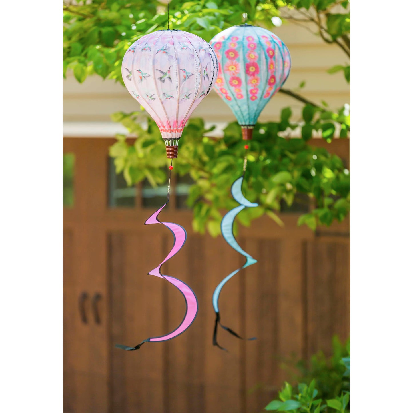 Hummingbirds Hot Air Balloon Spinner Windsock