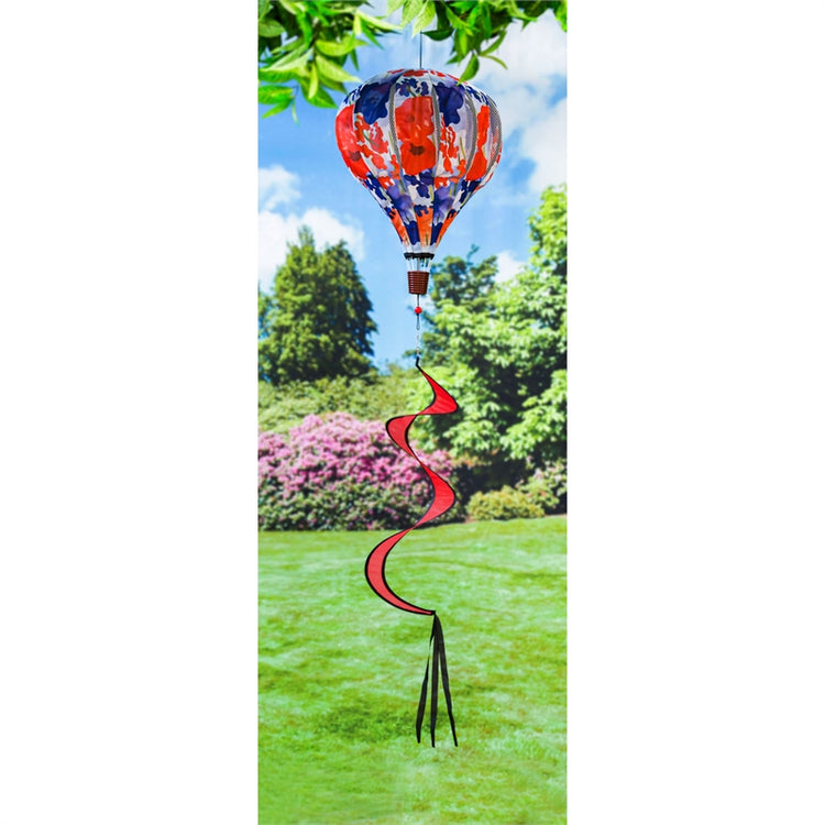 Patriotic Floral Hot Air Balloon Spinner