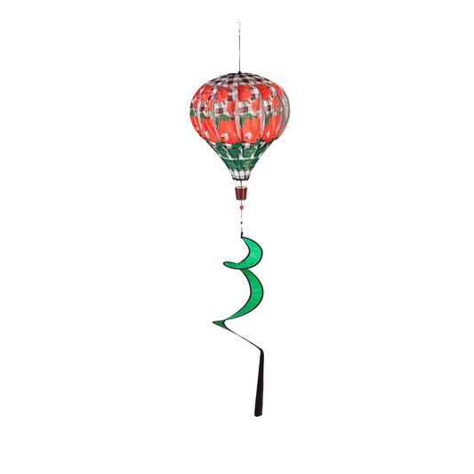 Geranium Plaid Hot Air Balloon Spinner; 55"L x 15" Diameter