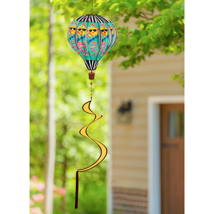 HOT Summer Sun Hot Air Balloon Spinner Windsock; 55"L x 15" Diameter