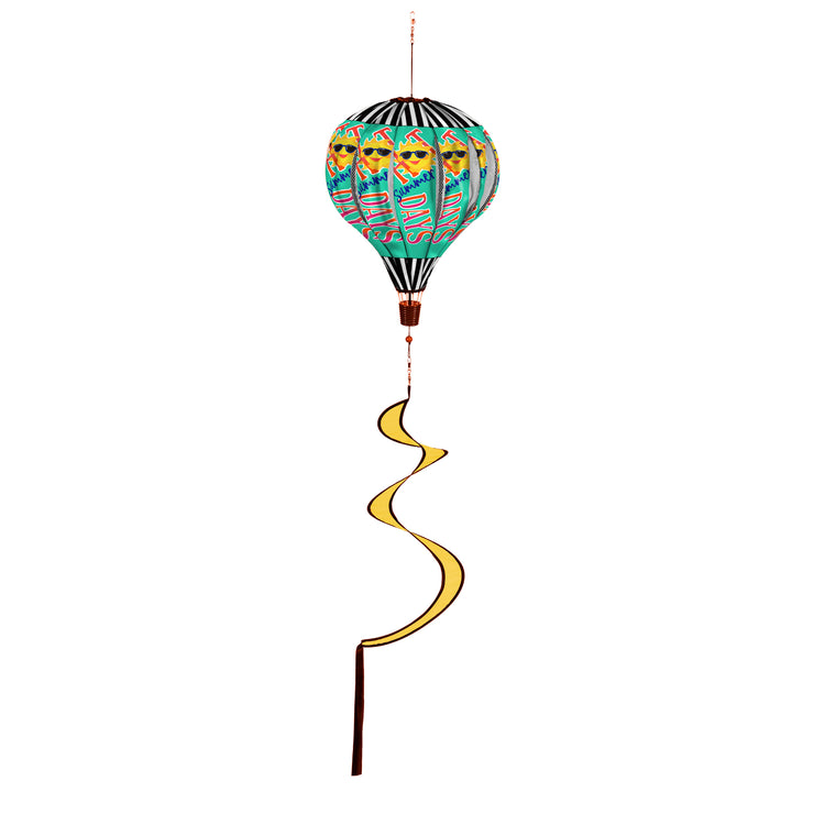 HOT Summer Sun Hot Air Balloon Spinner Windsock; 55"L x 15" Diameter