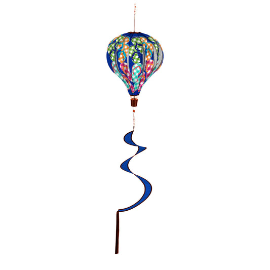 Plaid Flip Flops Hot Air Balloon Spinner; 55"L x 15" Diameter