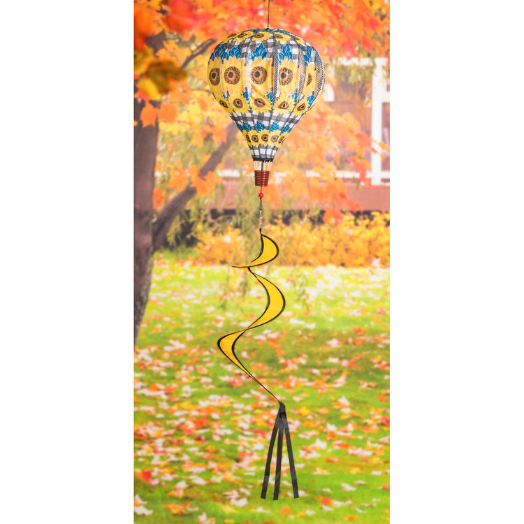 Sunflower Check Hot Air Balloon Spinner