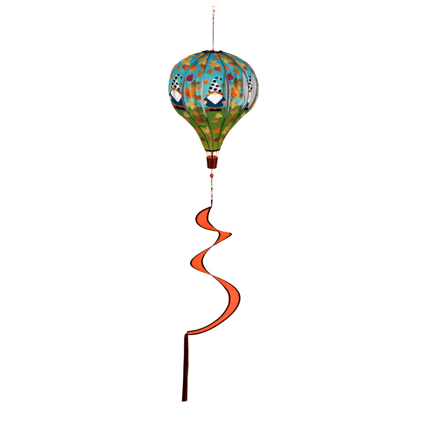 Fall Plaid Gnome Hot Air Balloon Spinner