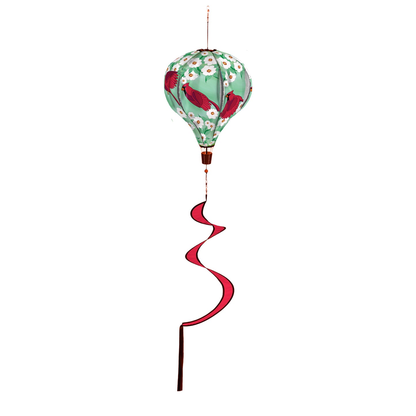 Cardinal Flying Hot Air Balloon Spinner Windsock