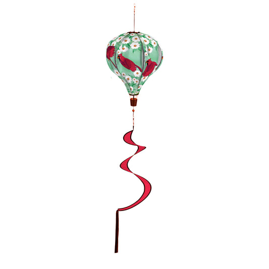 Cardinal Flying Hot Air Balloon Spinner Windsock