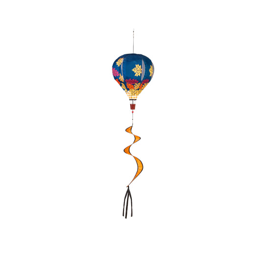 Falling Leaves Animated Hot Air Balloon Spinner; 55"L x 15" Diameter