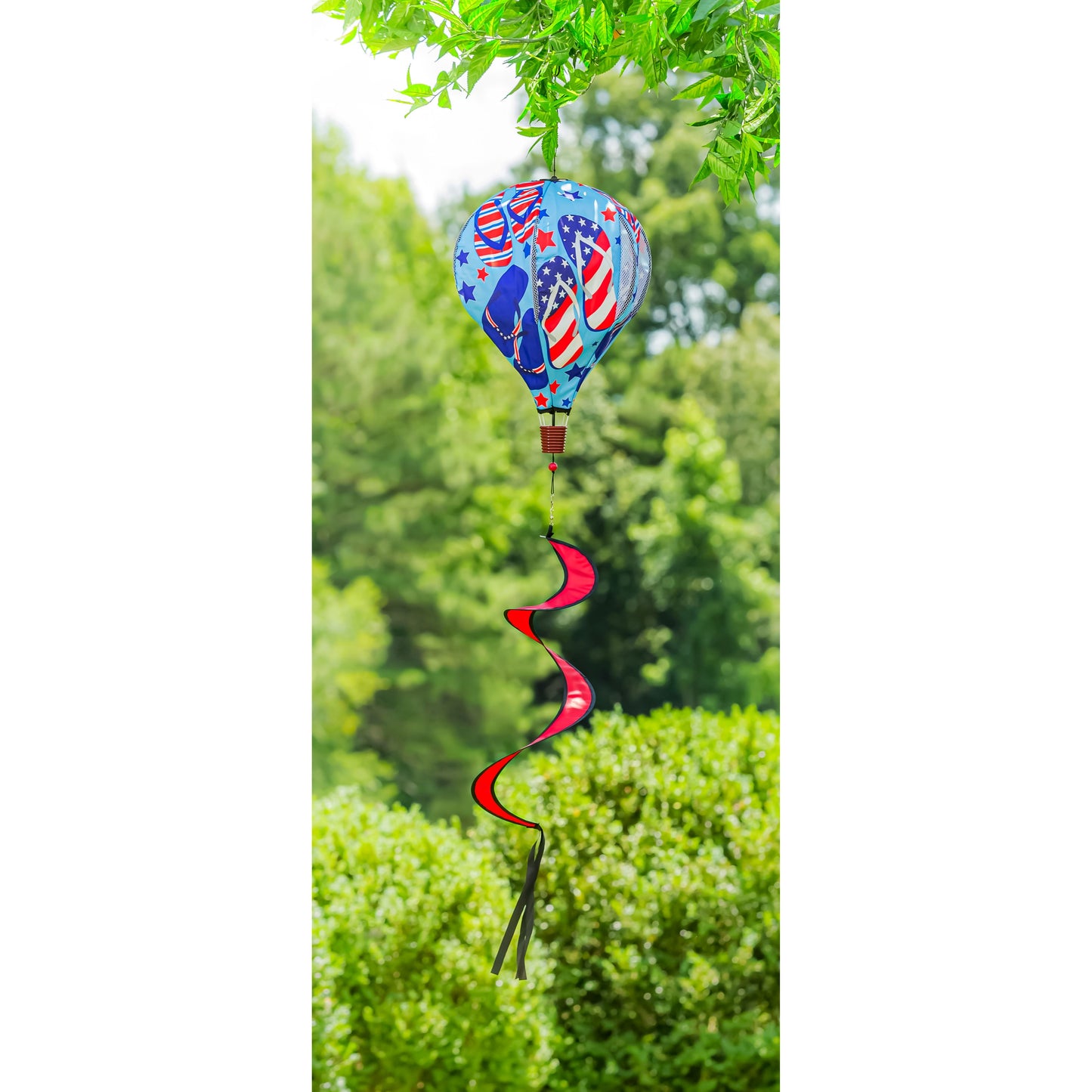 Patriotic Flip Flops Hot Air Balloon Spinner Windsock; 55"L x 15" Diameter