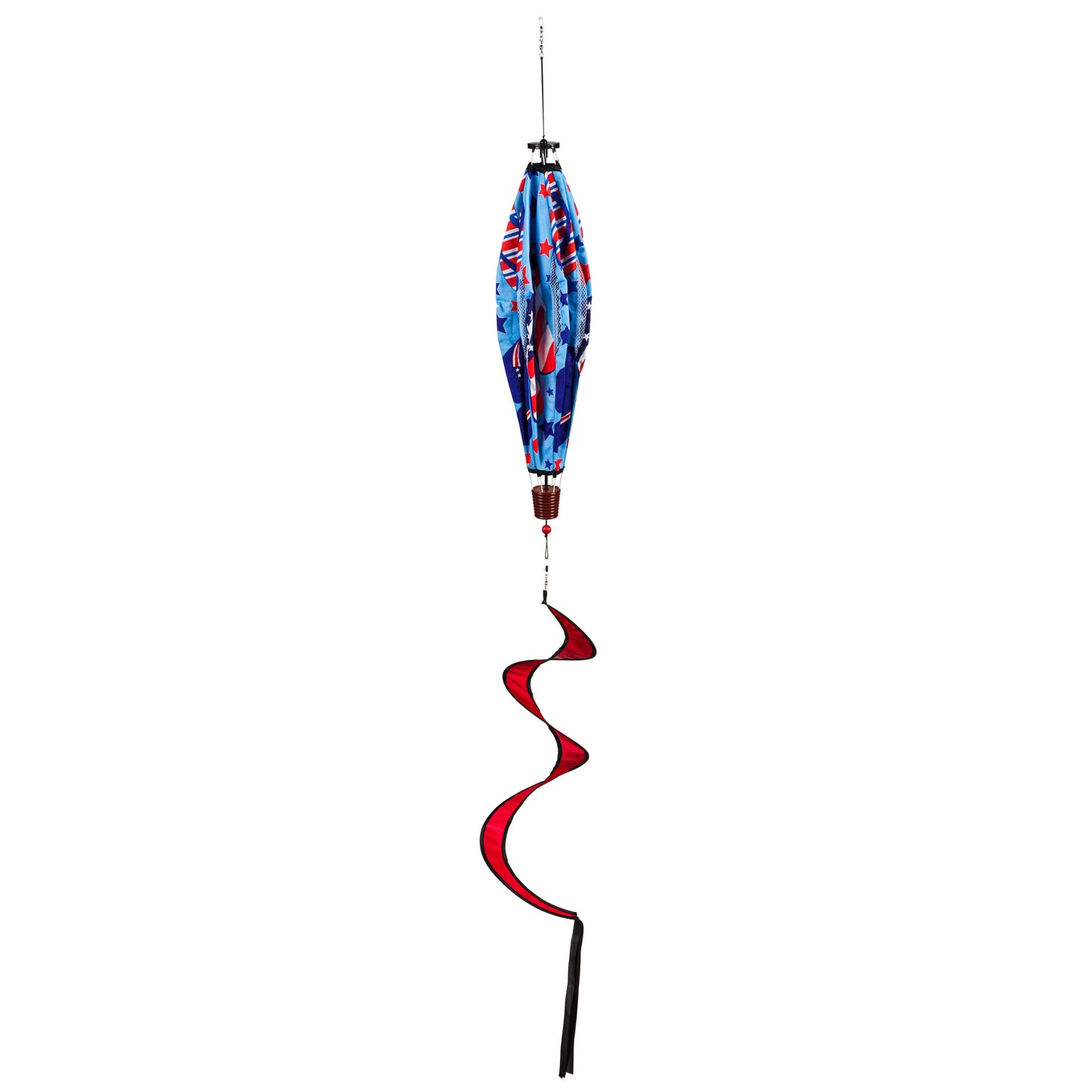 Patriotic Flip Flops Hot Air Balloon Spinner Windsock; 55"L x 15" Diameter