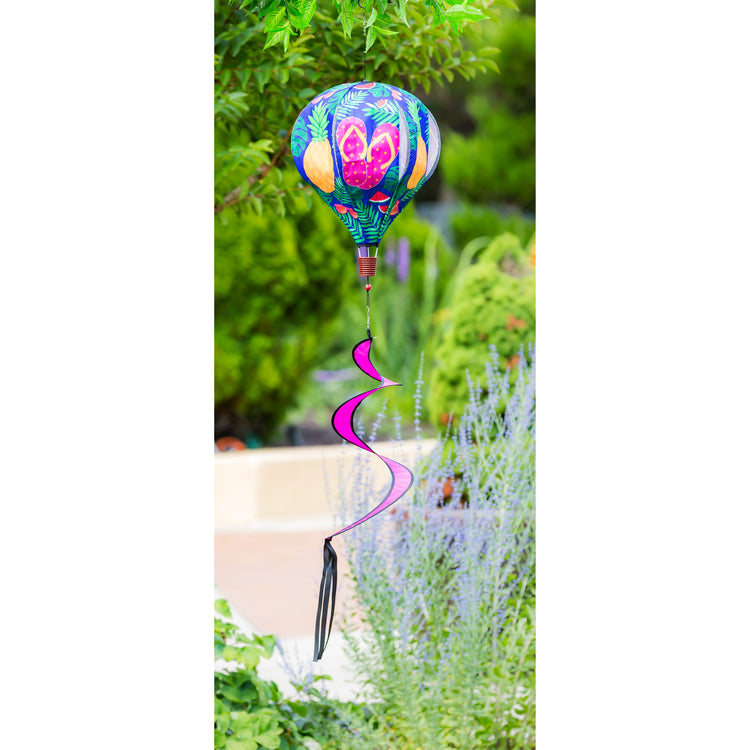 Welcome Summer Hot Air Balloon Spinner Windsock; 55"L x 15" Diameter