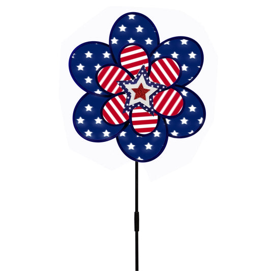 Stars & Stripes Organza Pinwheel; 15"ODx36"T