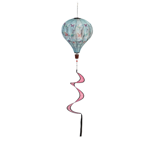 Butterflies Hot Air Balloon Spinner Windsock; 55"L x 15" Diameter