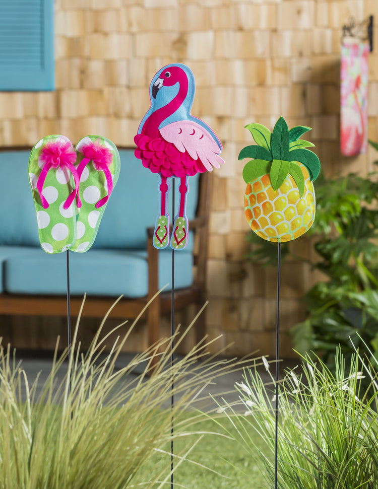 Summer Fun Forever Botanicals Lawn Stakes - Set of Three