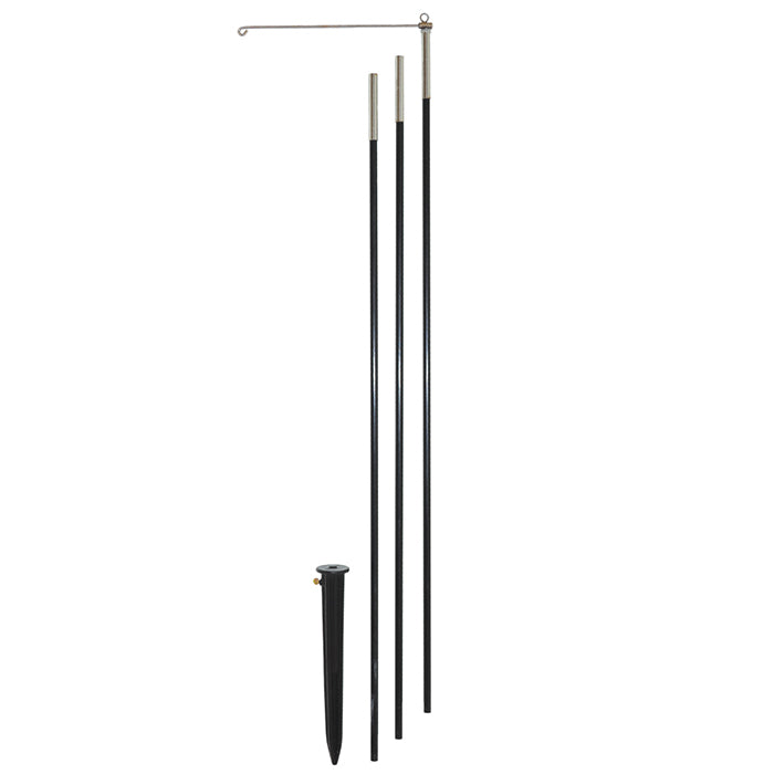 10' 3-Section Heavy Duty Windsock Pole with Swiveling Arm & Yard Stake