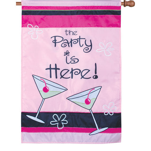 Girls Night In Applique Seasonal House Flag; Polyester