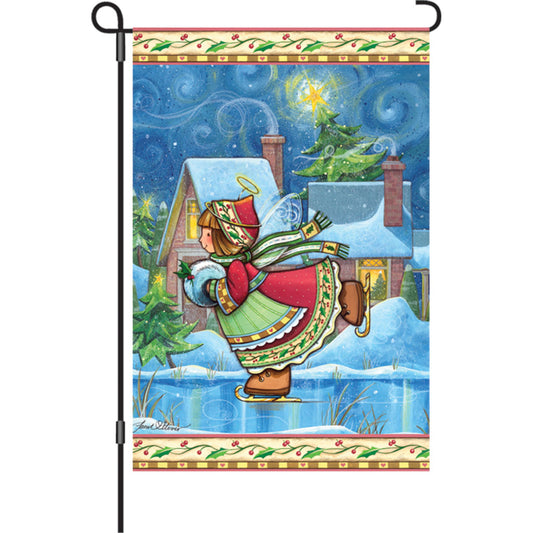 "Winter Wonders Angel" Printed Seasonal Garden Flag; Polyester