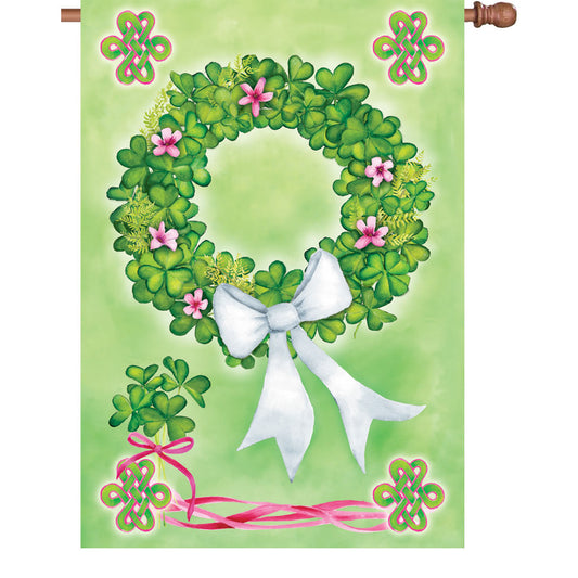 Shamrock Wreath House Flag