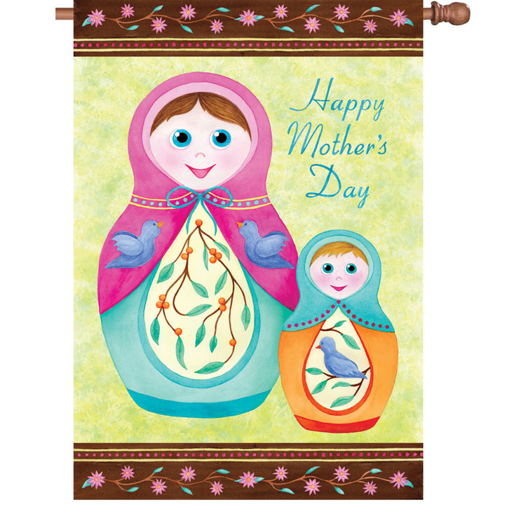 Happy Mothers Day Printed Seasonal House Flag; Polyester