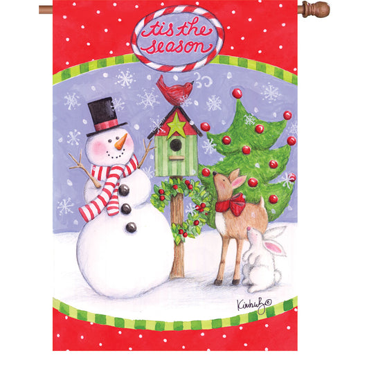 Festive Friends Printed Seasonal House Flag; Polyester