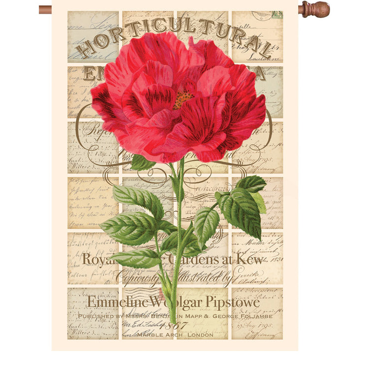 Love Letter Rose Printed Seasonal House Flag; Polyester