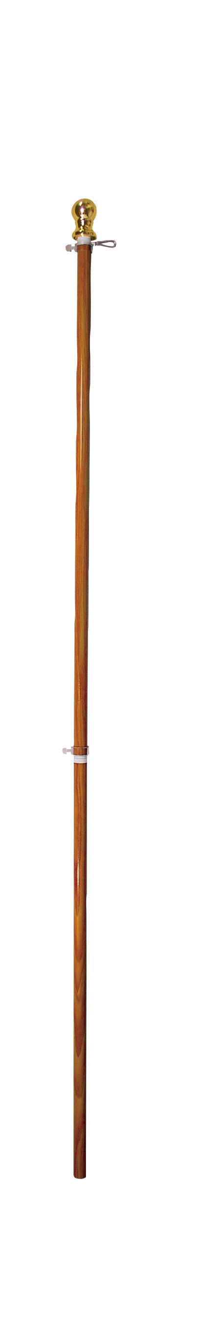 6'x1" 2-Piece Wood Grain Aluminum Tangle Free Rotating Pole