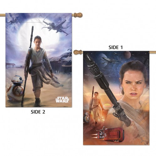Star Wars Rey New Trilogy Vertical House Flag; Polyester