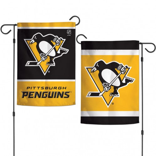 Pittsburgh Penguins Double Sided Garden Flag; Polyester