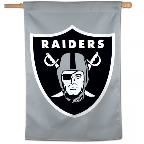 Las Vegas Raiders House Flag with Gray Background; Polyester