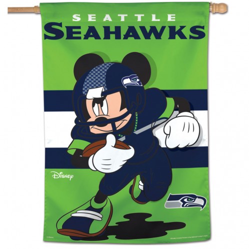 Seattle Seahawks Disney Mickey Mouse House Flag; Polyester