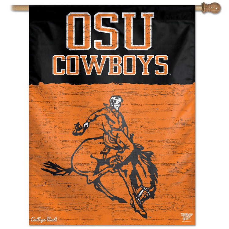 Oklahoma State University Cowboys Vault House Flag; Polyester