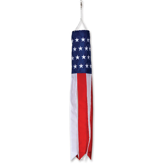 18" Patriotic Embroidered Stars Windsock