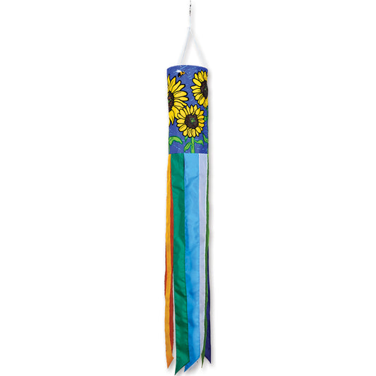 Bees & Sunflower Embroidered/Applique Windsock; Polyester 8"x60"L