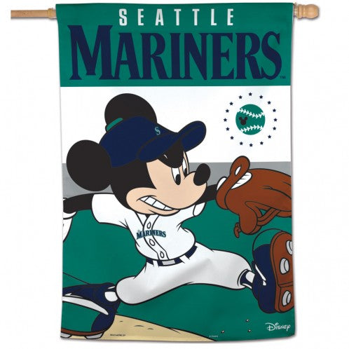 Seattle Mariners Disney Mickey Mouse House Flag; Polyester