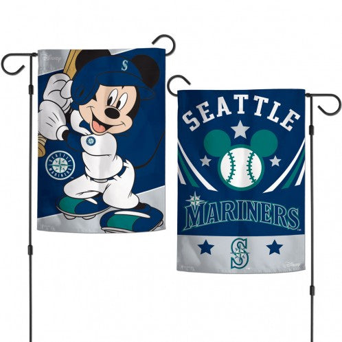 Seattle Mariners Disney Mickey Mouse Double Sided Vertical Garden Flag; Polyester