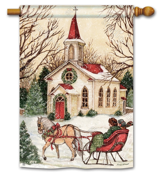 "Religious Christmas" Printed Seasonal House Flag; Polyester