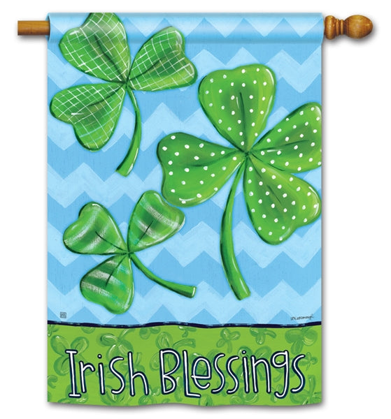 "Irish Blessings" Printed Seasonal House Flag; Polyester