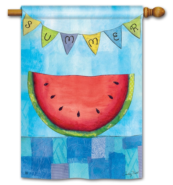 "Summer Slice" Printed Seasonal House Flag; Polyester