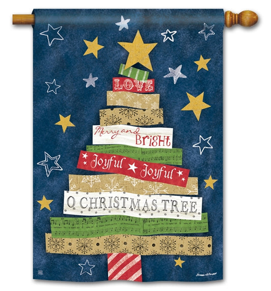 Songs of Christmas Holiday Tree House Flag