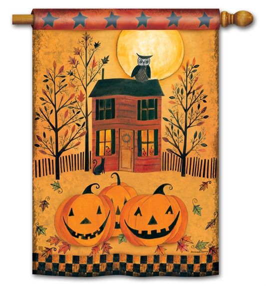 Halloween Glow Printed Seasonal House Flag; Polyester