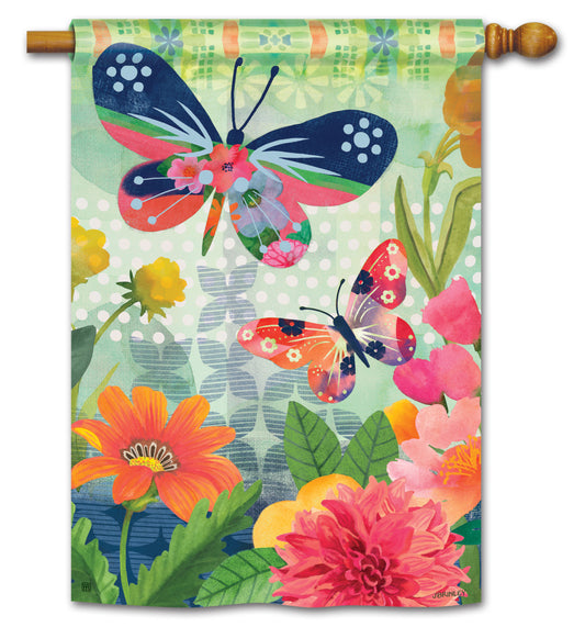 Butterflies in Flight House Flag