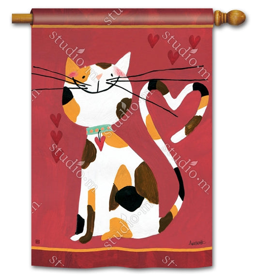 Sweet Kitty Printed Seasonal House Flag; Polyester