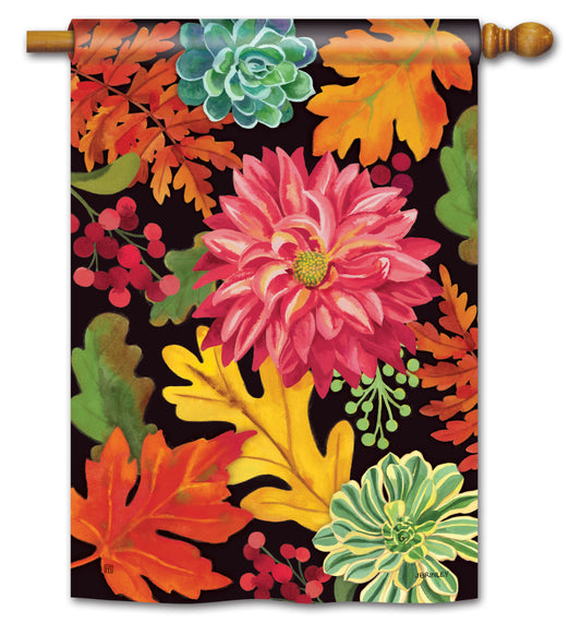 Vibrant Autumn Mix Printed House Flag; Polyester 28"x40"