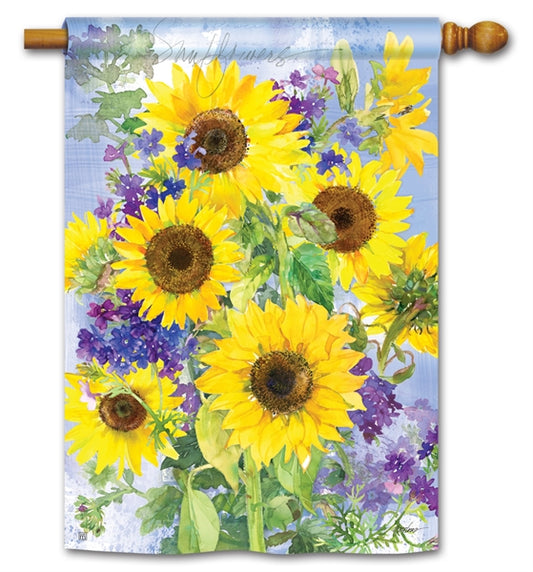 Sunflower Burst House Flag