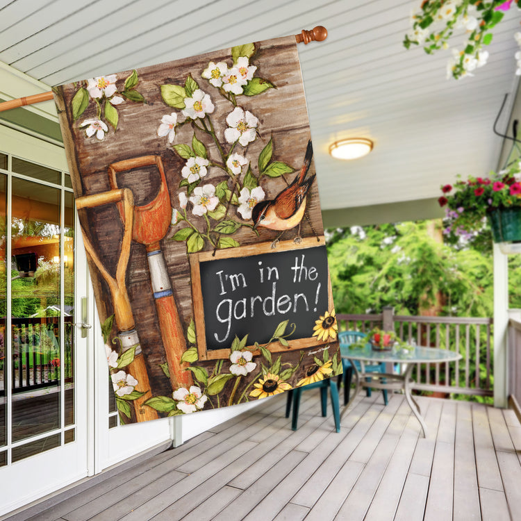 Garden Shed Printed House Flag; Polyester 28"x40"