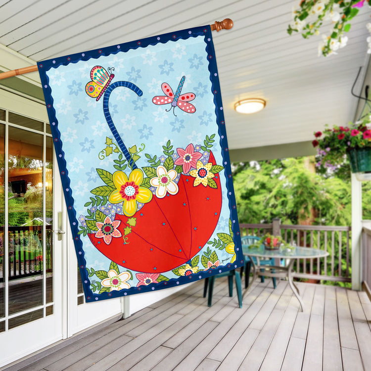 April Showers Printed House Flag; Polyester 28"x40"